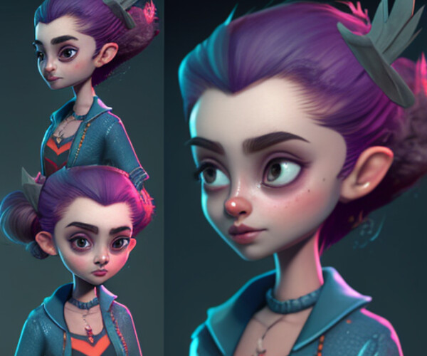 ArtStation - Stylized Game Character Concept 620 png Midjourney art ...