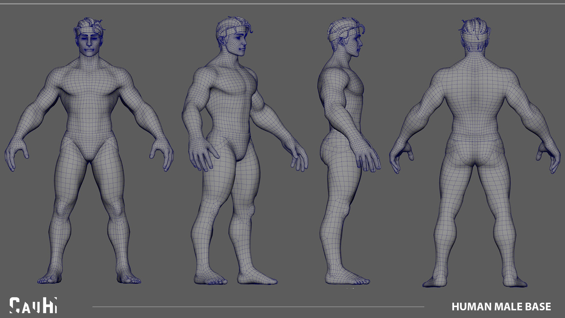 Artstation Stylized Male Anatomy Game Model Game Assets