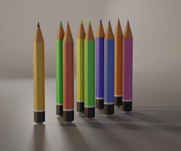 ArtStation - Low-Poly Pencils | Game Assets