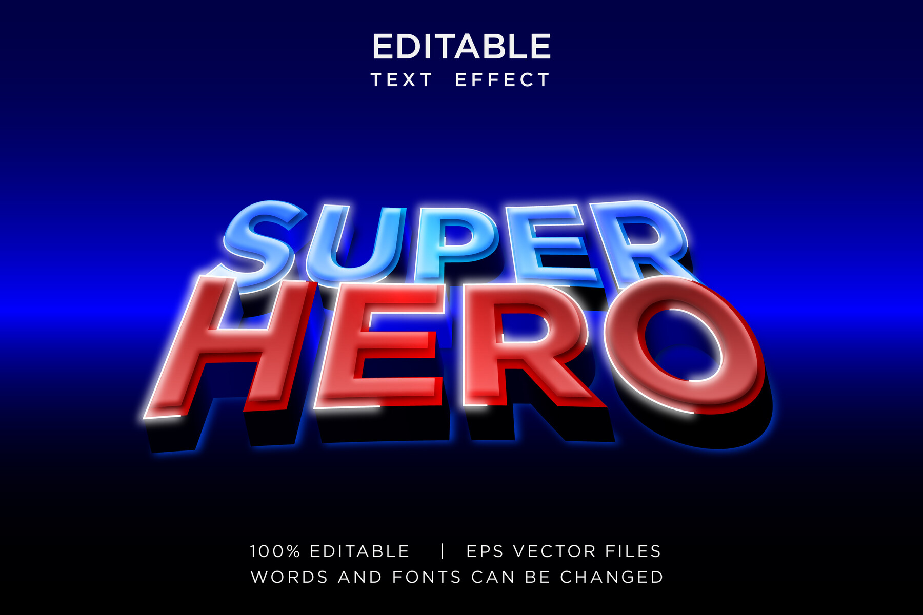 ArtStation - Superhero 3 Text Effects, EPS Template File | Artworks