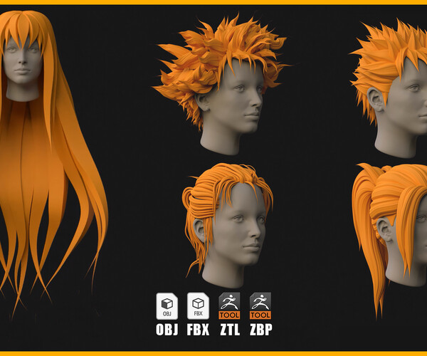 Anime Hair (Short Style B) - Buy Royalty Free 3D model by Tsubasa ツバサ  (@Tsubasa_Art) [a79c85d]