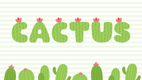 Color Font - Cactus
