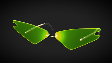 Green Sunglasses - low poly 3D model