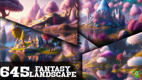 645 Fantasy landscape Illustration Pack (More Than 8K Resolution)