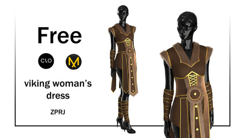 viking woman's dress/clo3d/zprj