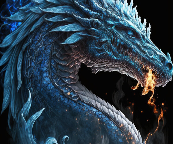 ArtStation - White dragon,blue dragon | Artworks