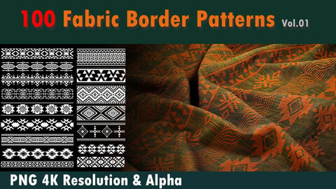 100 Tillable Fabric Border Patterns Alpha (Vol.1)