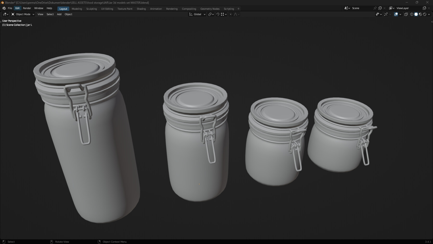 ArtStation Glass jar 3d models set Resources
