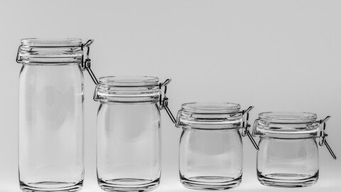 Glass jar 3d models set