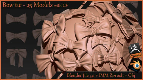 Bow tie IMM Zbrush and Blender