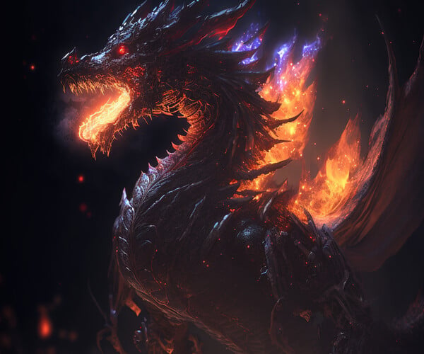 ArtStation - Fierce Inferno: The Dark Dragon's Breath 4 | Artworks