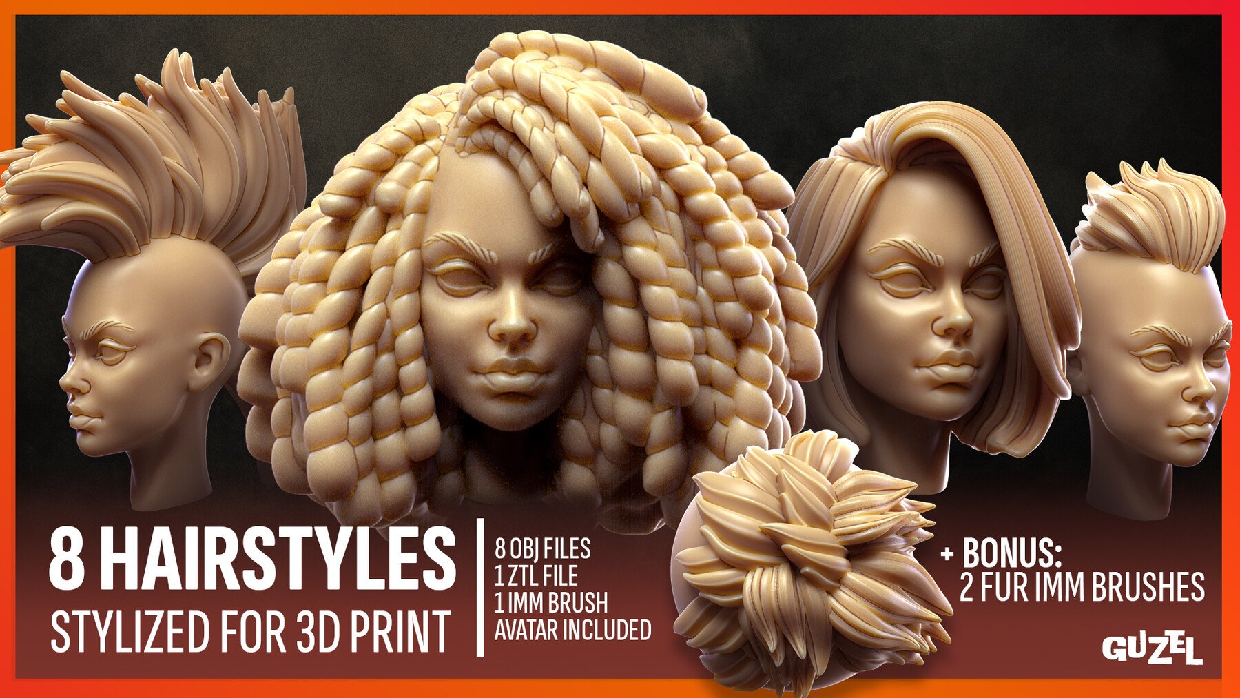 Hairstyles & Fur - Hair Brush for Miniature Sculpting