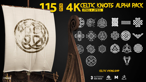 115 Celtic  Ornament Symbols & Knots 4K Alpha_Pattern Pack