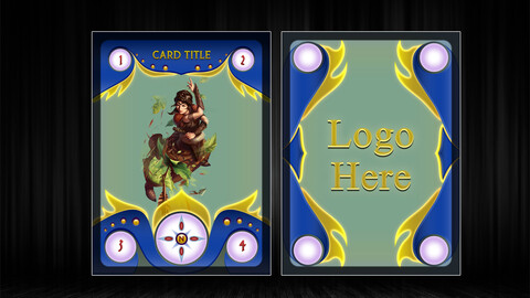 Trading game card Psd template