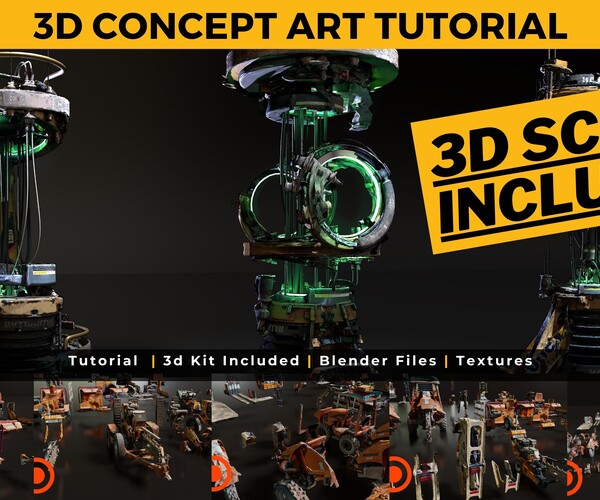 ArtStation - Mechanical 3D Concept using 3D Scans | Tutorials