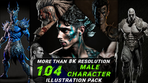 104 Male Character Illustration Pack (More Than 8K Resolution) - Vol 4