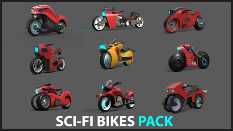 Sci- fi Bikes Pack Game Ready