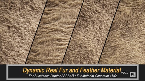 Dynamic Real Fur and Feather Material (SBSAR) Vol.9