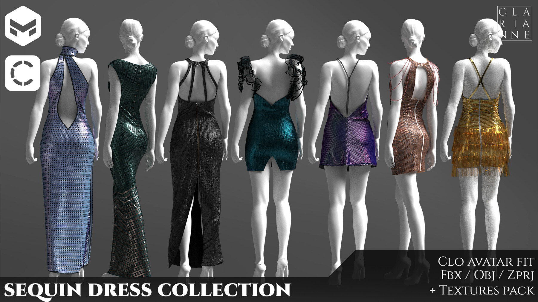 Artstation Sequin Dress Collection Resources