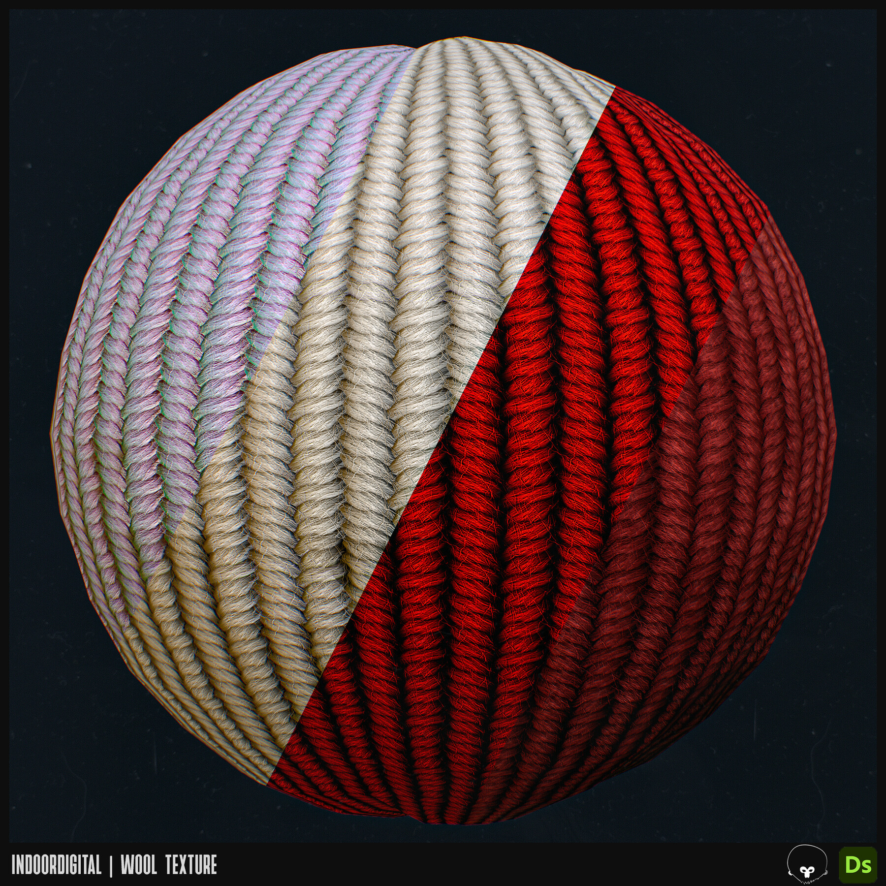 Red Wool Fabric PBR Texture
