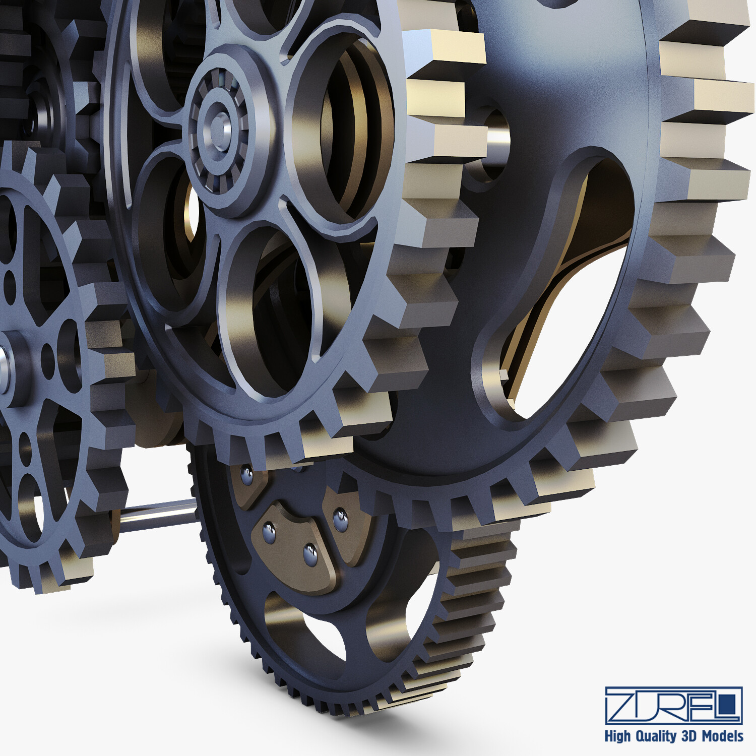 Gear Mechanism V 2 - 3D Model by Zurel