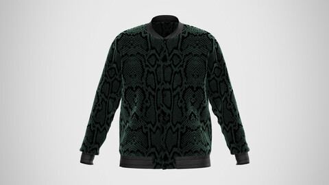 3D BOMBER JACKET WITH SNAKE PATTERN