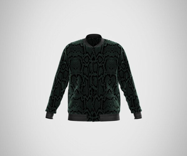 Pattern Print Lizard Men's Bomber Jacket
