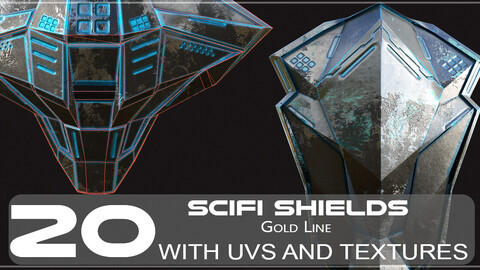 30 SCIFI SHIELDS with 4k Textures and UVS for ALL Softwares | .fbx .obj . ZPR .spp