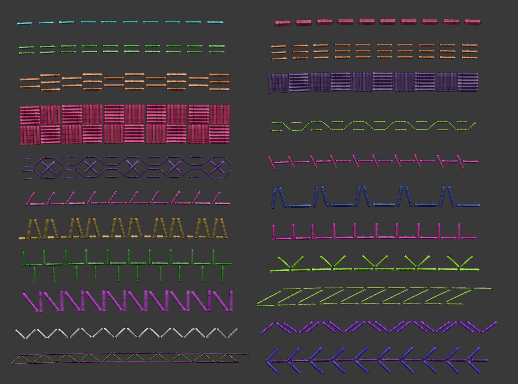 ArtStation 70 Low poly stitch, sewing seams ornament IMM and IMM