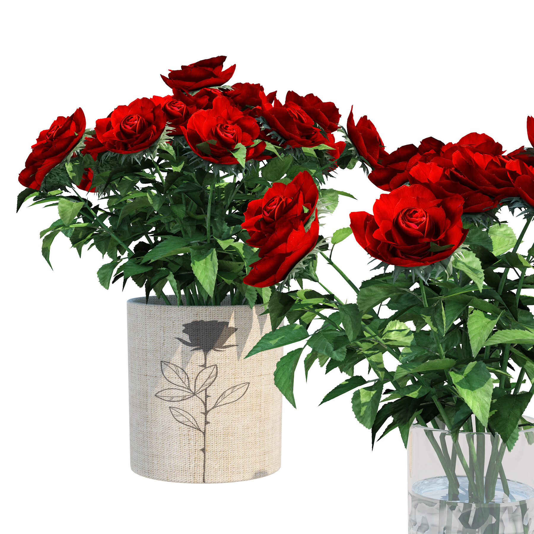 ArtStation - Red rose flower vases | Resources