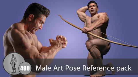400+ Male Art Pose Reference Pack