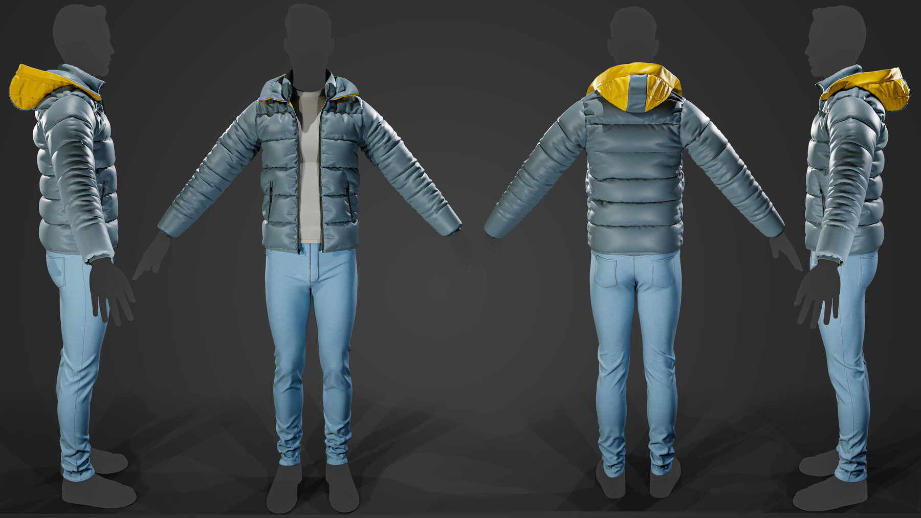 ArtStation - Puffer Jacket + Winter style + Male / Female + Clo3D ...