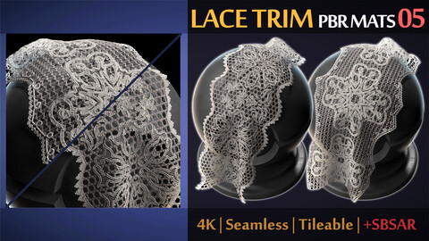 Lace Trim PBR Materials 05
