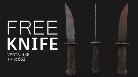 FREE RUSTY MILITARY KNIFE (GAME READY PROPS)
