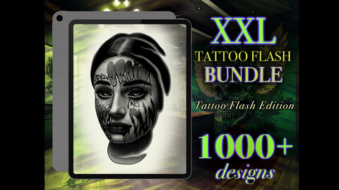 XXL Procreate Tattoo flash bundle | Procreate stamps | Procreate tattoo | Procreate stencil | Procreate flash | Tattoo flash