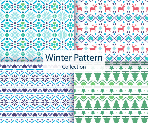 ArtStation - Winter vector patterns, EPS and AI Template File | Artworks