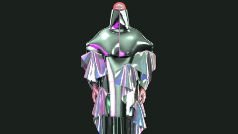 NFT-Men's Metal Dress In Low Poly