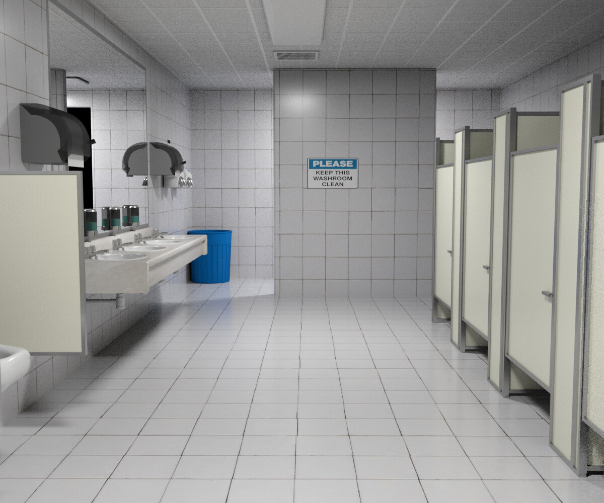 ArtStation Classic Public Bathroom Game Assets