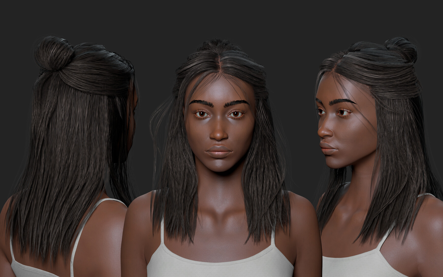 ArtStation - Hair Game-ready Low poly | Game Assets