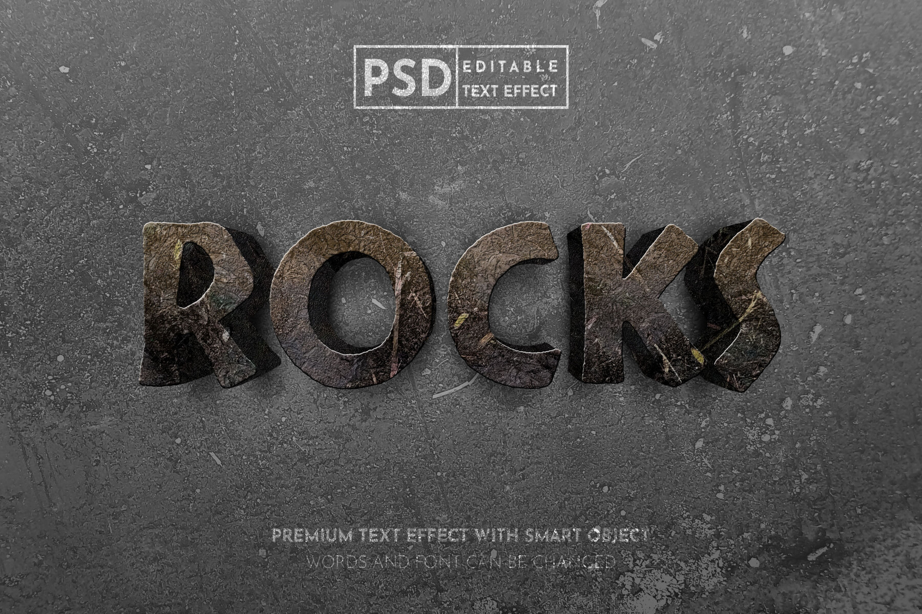 ArtStation - Rocks. PSD fully editable text effect. Layer style PSD ...