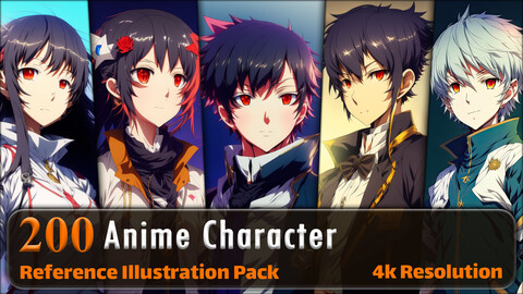 200 Anime Character Reference Pack | 4K | v.1