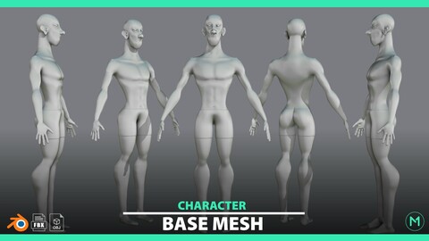 Human character _  base mesh for animit  test ( game _ animation