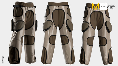 Streetwear Cargo Jogger Pants #019 - Clo 3D / Marvelous Designer + OBJ / DIGITAL FASHION / HYPEBEAST / FUTURE FASHION