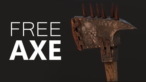 FREE POST APOCALYPTIC RUSTY AXE (GAME READY PROPS)