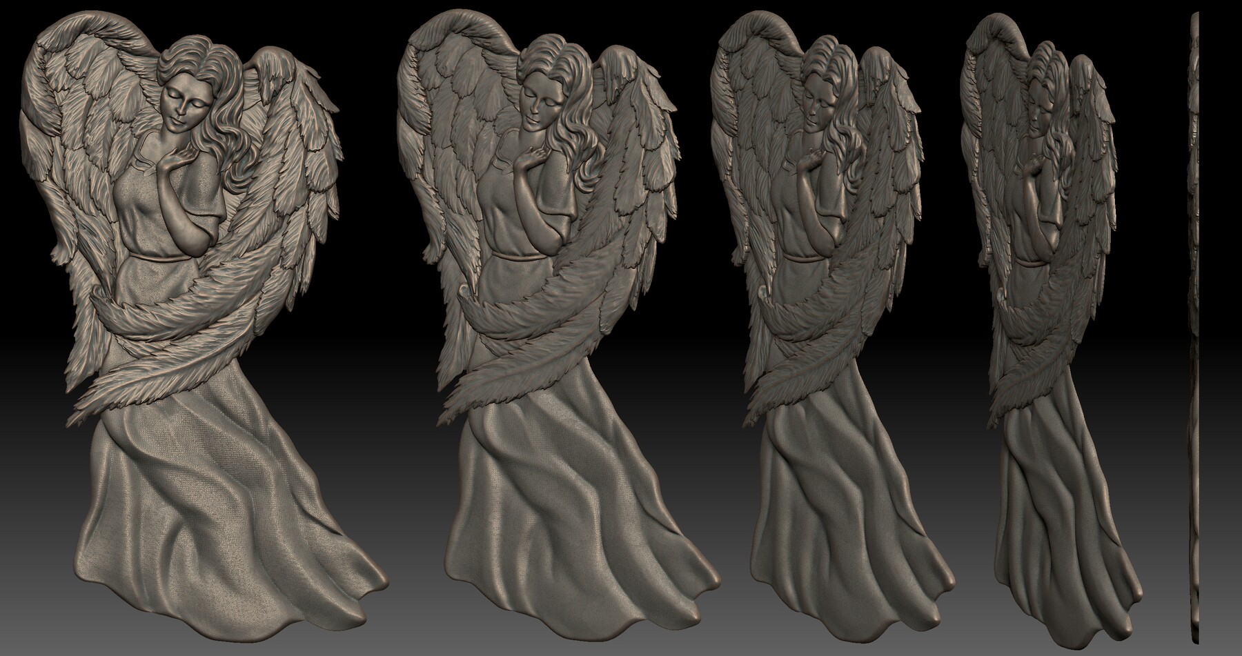 ArtStation - Angel Girl - bas-relief for CNC router or 3D printer ...