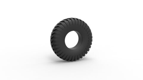 3D printable Diecast military truck tire 12 Scale 1:25