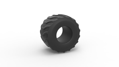 3D printable Diecast Monster Jam tire 21 Scale 1:25