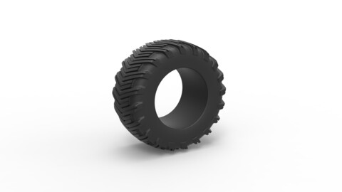 3D printable Diecast pulling tractor rear tire 12 Scale 1:25