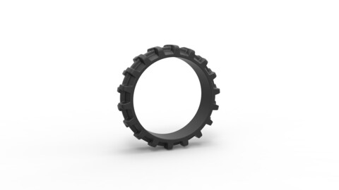 3D printable Diecast Tractor tire 10 Scale 1:25
