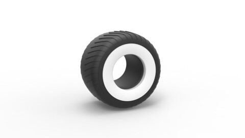 3D printable Diecast Monster Jam Whitewall tire Scale 1:25